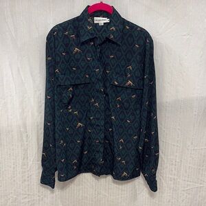 JH Collectibles Pheasant Print Blouse